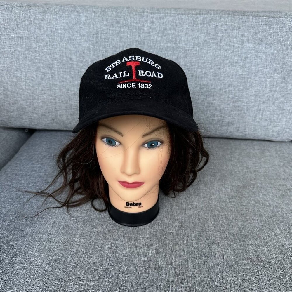 Strasburg Rail Road Hat Cap Strapback Black Cotton KC Caps